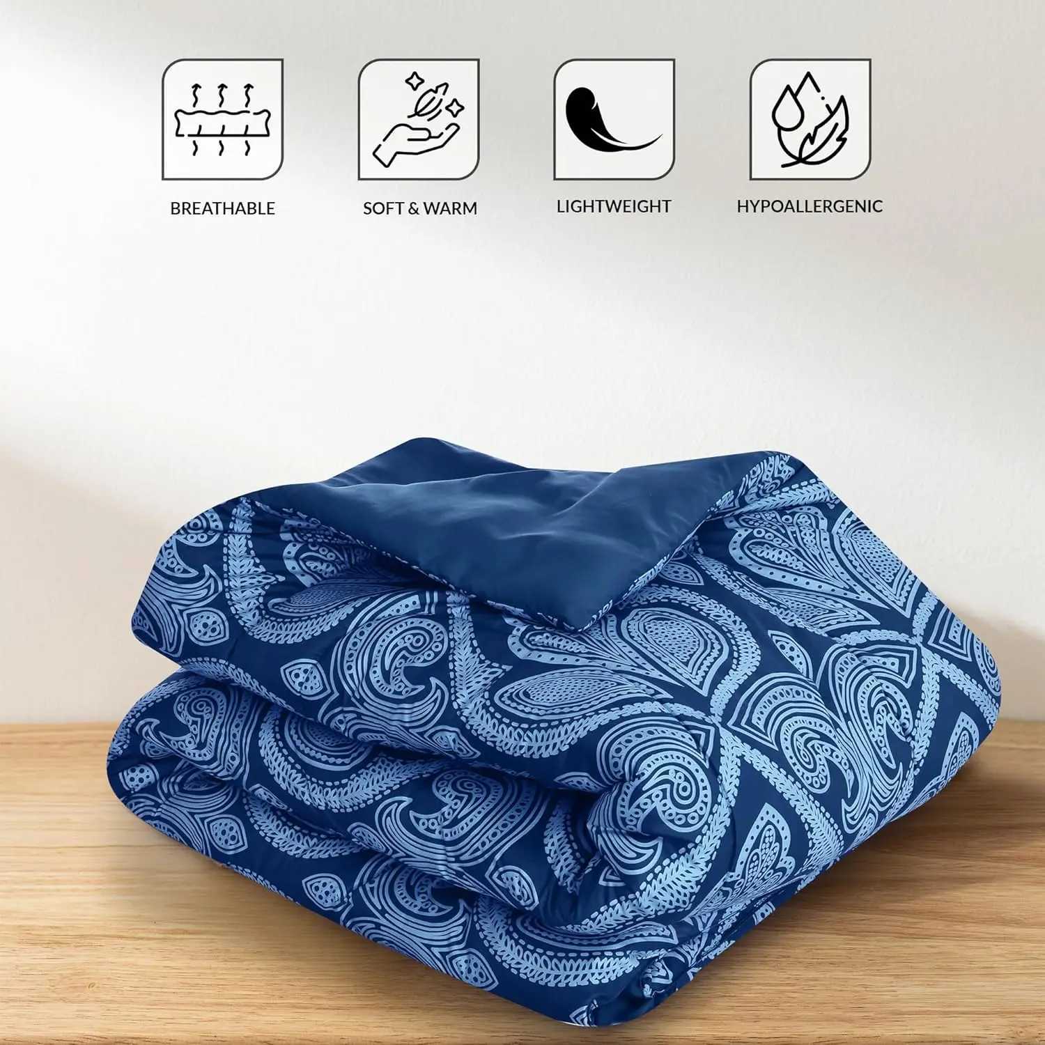 Lux Dcor Reversible 5-Piece Comforter Set All-in-One Bed in a Bag for All SeasonsT260305