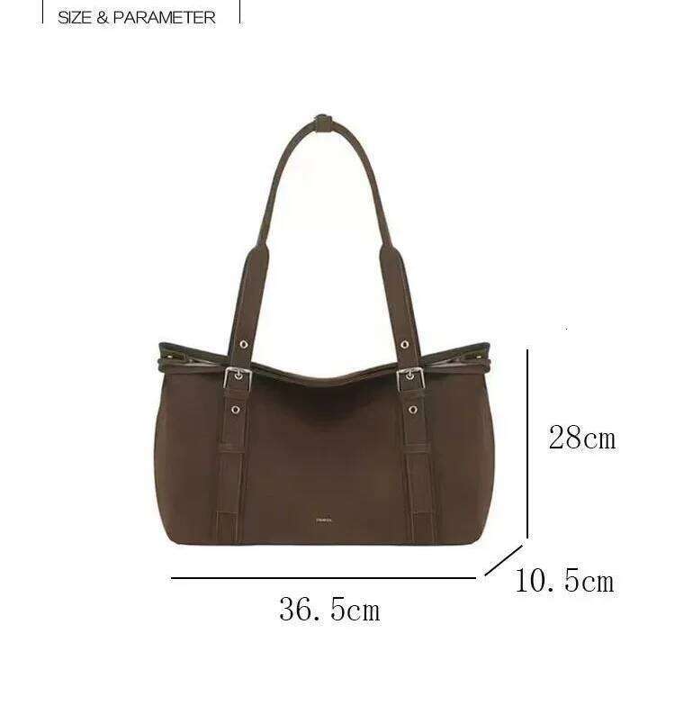 TAURUSCIAGA Suede Large Capacity Commuter Tote Shoulder Handbag Underarm Bag Soft And Durable Noble Temperament Bag