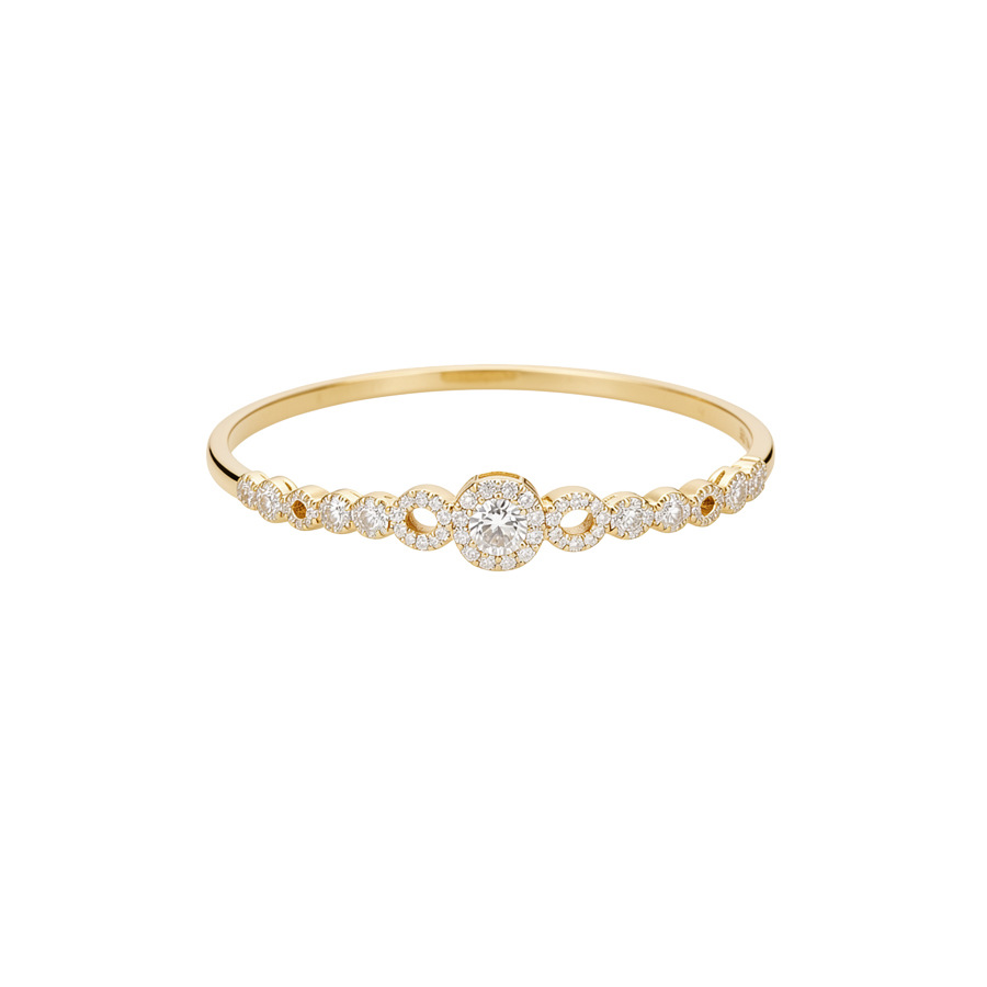 14K real gold plated zircon round clasp bracelet, casual fashionable versatile wristband, light luxury and high-end feel women's jewelry - view 6