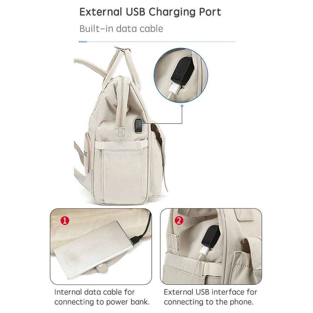 PANGDUBE Nappy with 2pcs Stroller Hooks Mummy Backpack Waterproof Outdoor Travel Mommy Maternity Bag for Baby Stuff Z260304