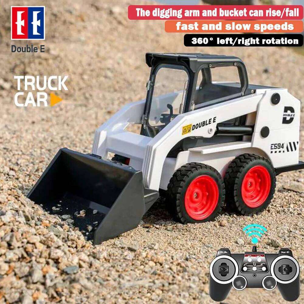 Double E E594 1:14 Remote Control Slip Loader Toy Car RC Truck Engineering Vehicle Skid Steer Excavators Toys for Boys Gifts Z260304