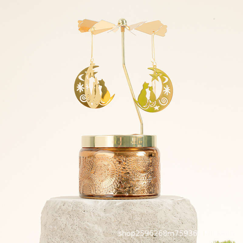 Aromatherapy High-End Rotating Candle Holder Holiday Gift for Friends Atmosphere Relief Decoration Fragrance Ornament W260305