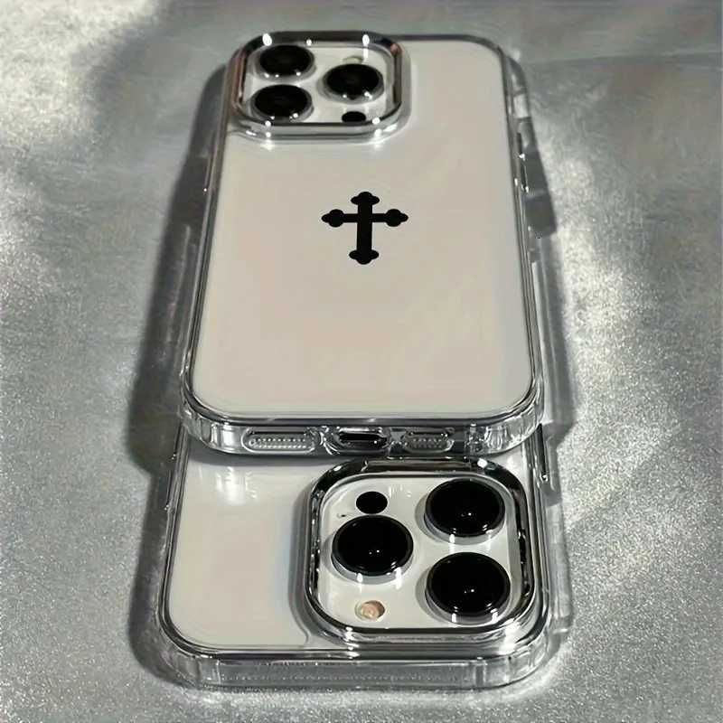 Minimalist Cross Clear Case For iPhone 17 16 15 14 13 12 11 Pro Max Plus | Anti-Drop Shockproof Protective CoverT260305