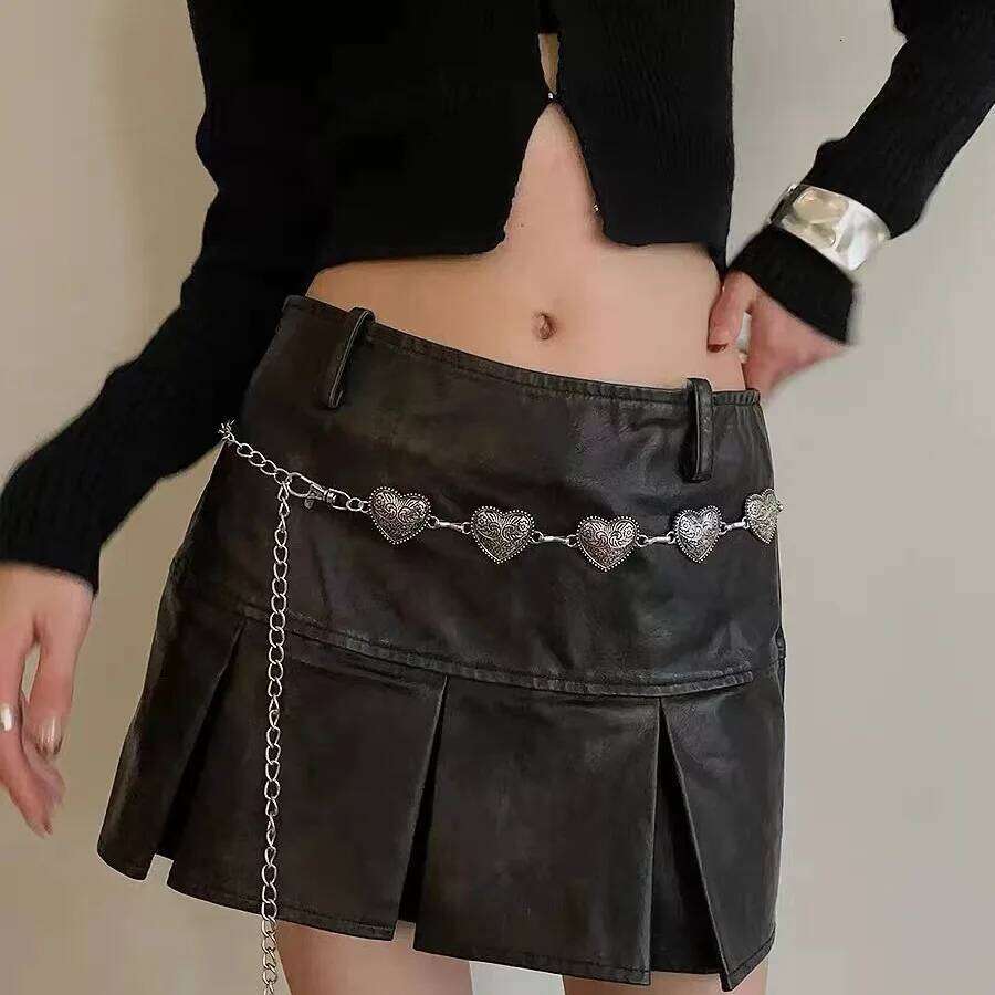 New Korean Y2K Ethnic Style Heart Tassel Waist Exaggerated Single Layer Belt Body Chain Women's Party Fashion Jewelry Gift S260304