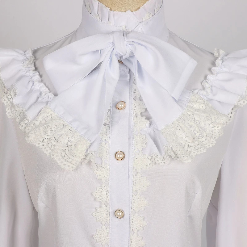 2025 VictoriaLolita Shirt for Women Retro Long Sleeve Lace Embroidered Gothic Camisas Female Blusas Femininas Elegantes 260228
