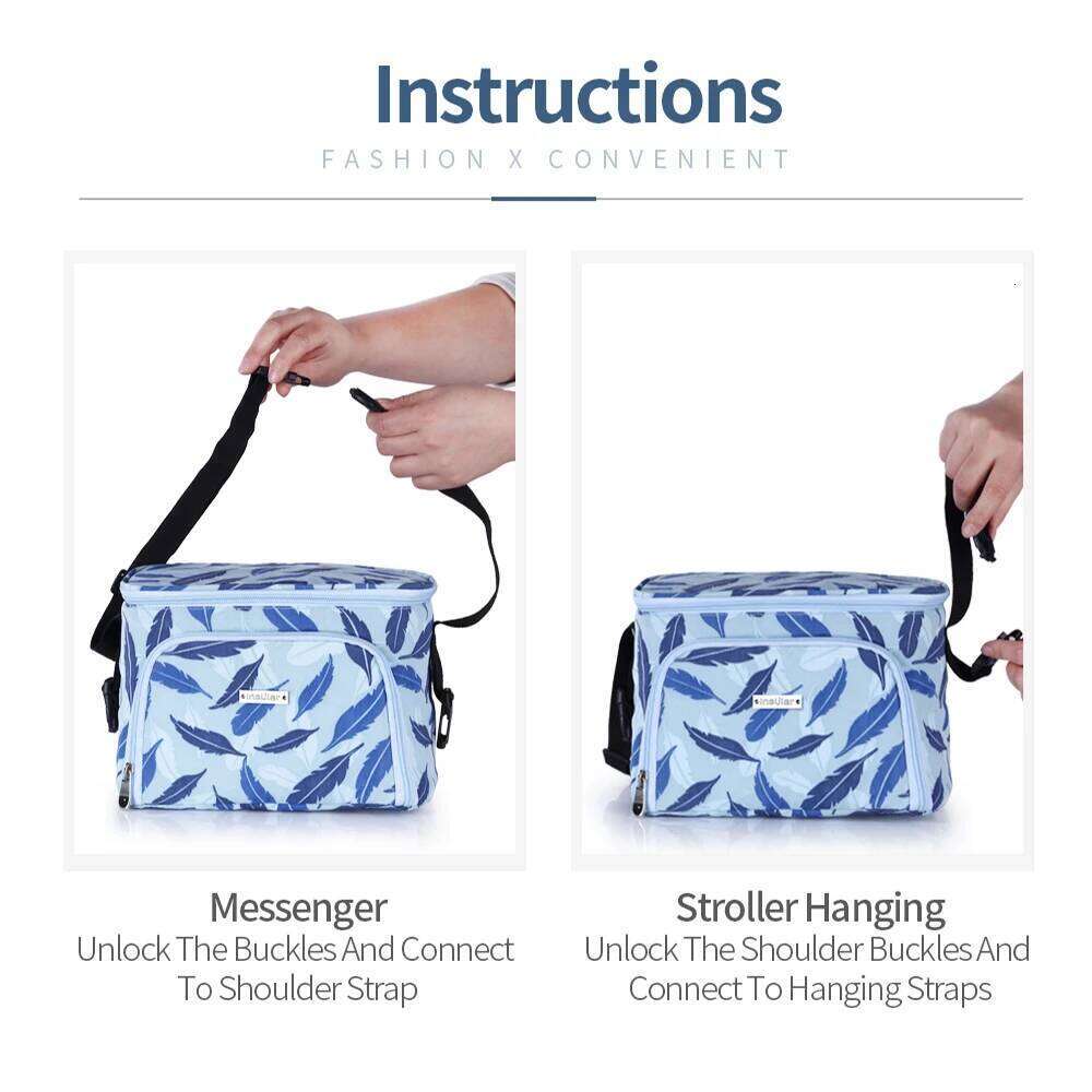 Insular Brand Portable 600D Polyester Mommy Travel Baby Diaper Thermal Stroller Hanging Organizer Nappy Bag Z260304
