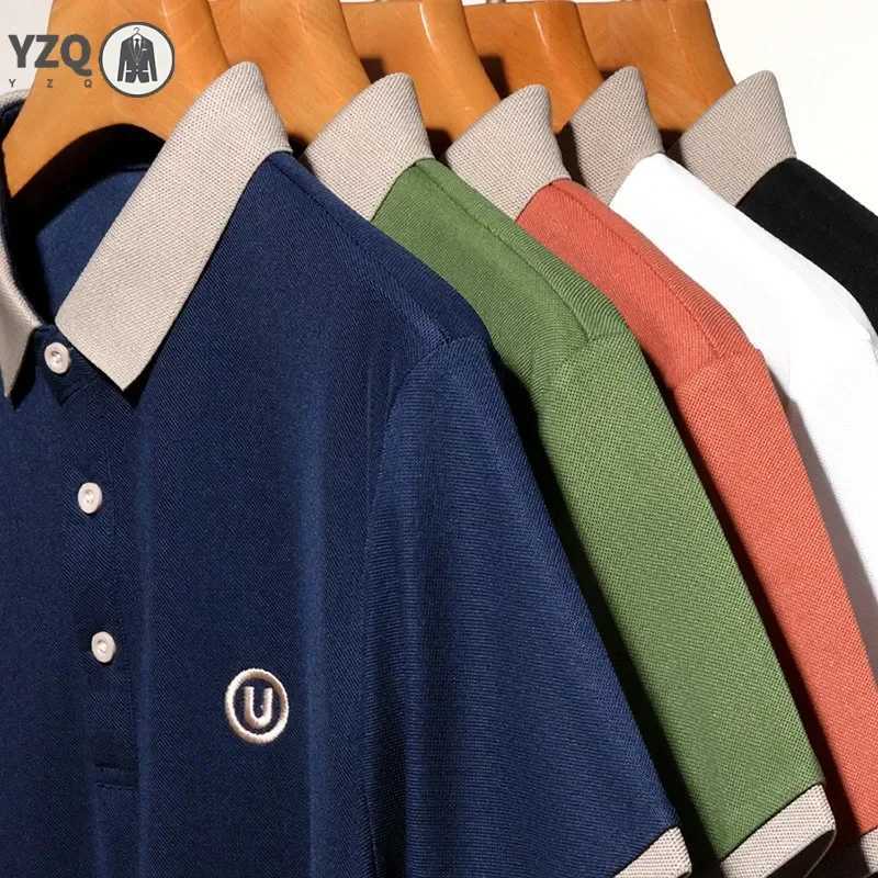 2024 Mens New Embroidered Cotton Business Leisure Short SLeeved Shirt Fashion Short SLeeved Comfortable and Breathable Top M260305