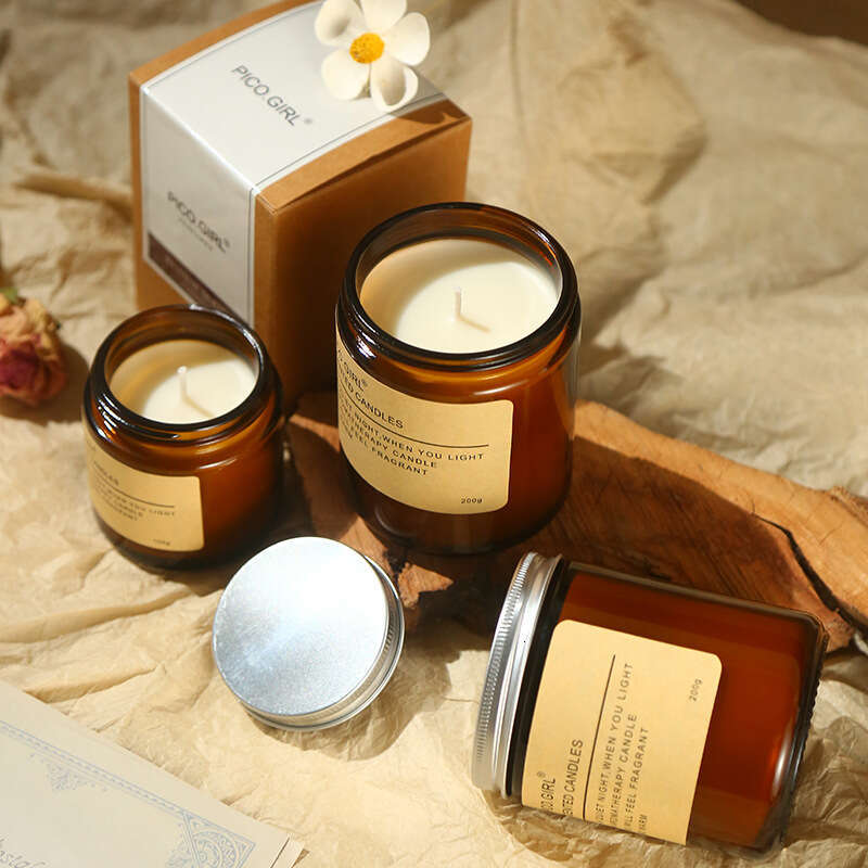 Brown Atmosphere Scented Candle Long-lasting Fragrance Birthday Gift Soy Wax Essential Oil Indoor Smokeless W260304 W260305