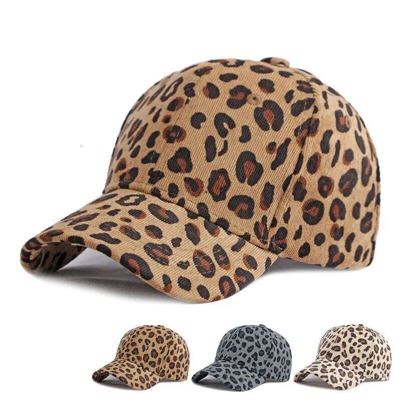 Women Winter Leopard Corduroy Baseball Cap Men Retro Snapback Hip Hop Hat Accessories Cotton Plain Pattern Warm Hats Y260304