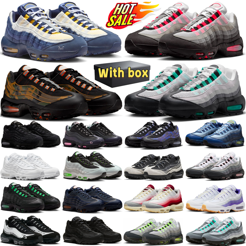 designer running shoes 95 95s mens sneakers woman trainers Black White Pink Foam Neon Solar Red Hyper platform Camo Original sport chaussures shoe with box