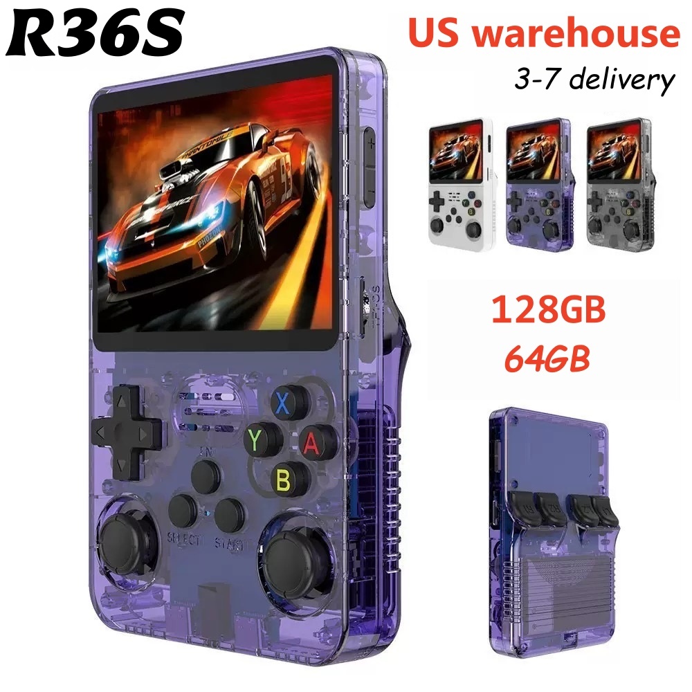 New 3.5inch R36S Retro Handheld Video Game Console IPS Screen Portable Gaming Player Built in 64GB/128GB 20000+ 40000+ with Linux System