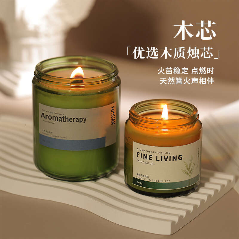 Tea Series Aromatherapy Candle Box for Home Bedroom Long-lasting Fragrance Plant Soy Wax Essential Oil Aroma Ornament Gift W260304 W260305