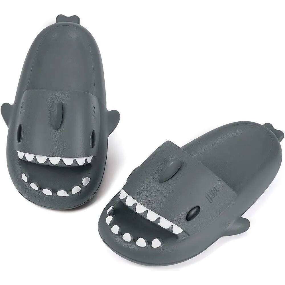 KIDMI New Men's and Women's Shark Slides Cloud Slippers Summer Open Toe Slide Sandals Casual Anti-Slip Beach Pool Shower Shoes