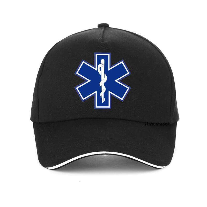 Star of Life Print Hat EMT Paramedic Emergency Medicine Baseball Cap support for those emergency medical profession hats Y260304