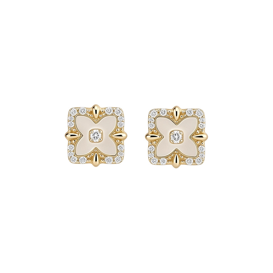 Four-leaf flower for women with pearls gold Light luxury niche exquisite bracelet necklace earrings 2026new vintage style - view 8