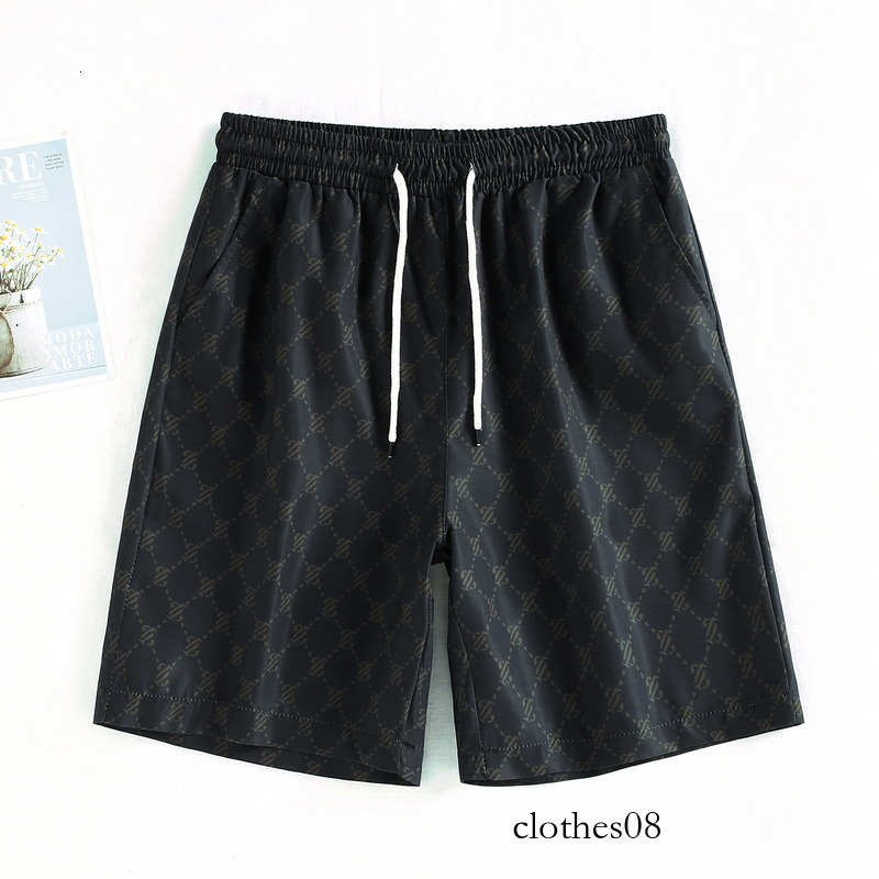 High-quality ice silk summer beach casual running sports shorts, men's 5-point straight-leg pants