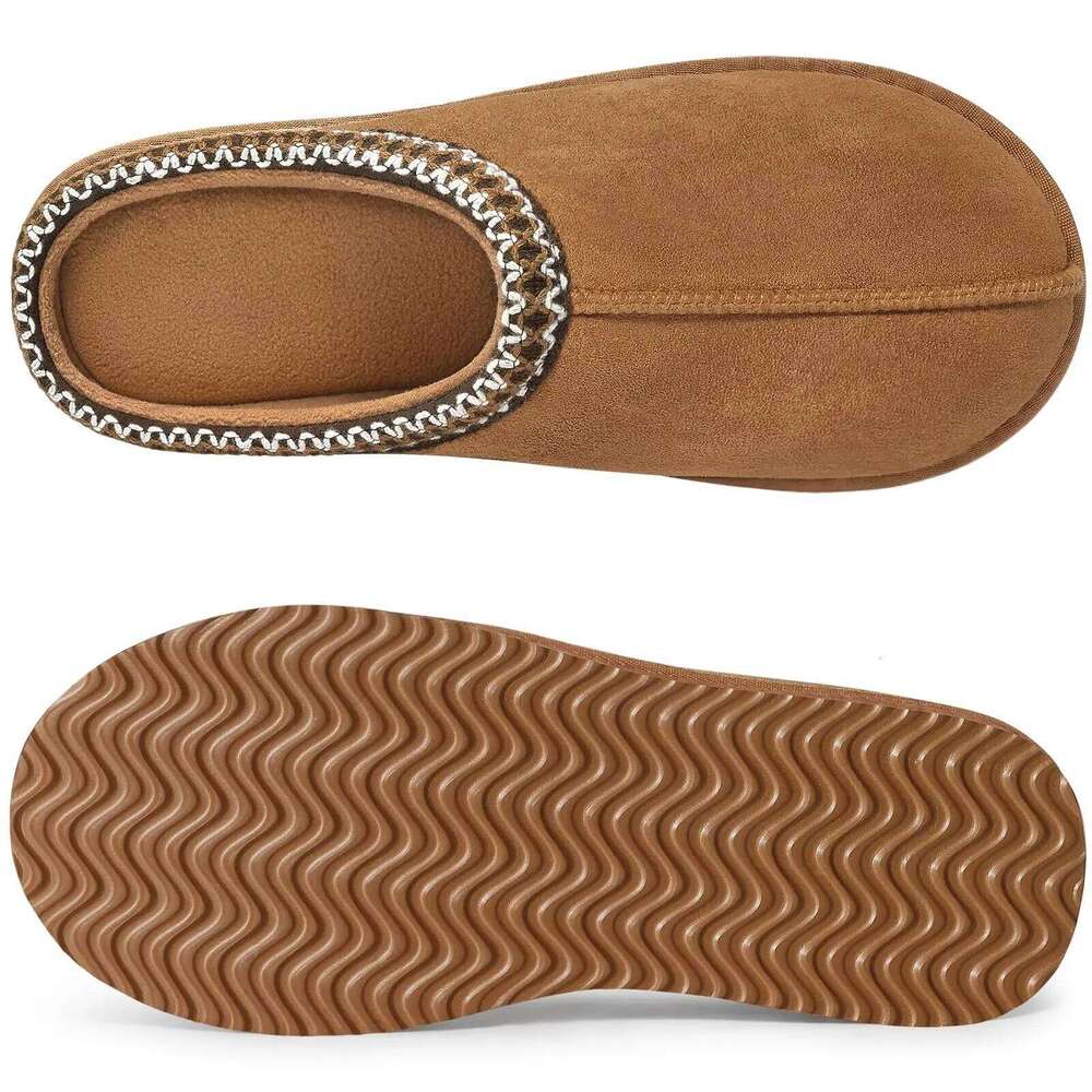 Kidmi Women's Genuine Suede Clogs Indoor Outdoor Fuzzy Fluffy Slip On Memory Foam Furry Shoes Winter Warm Home Slippers