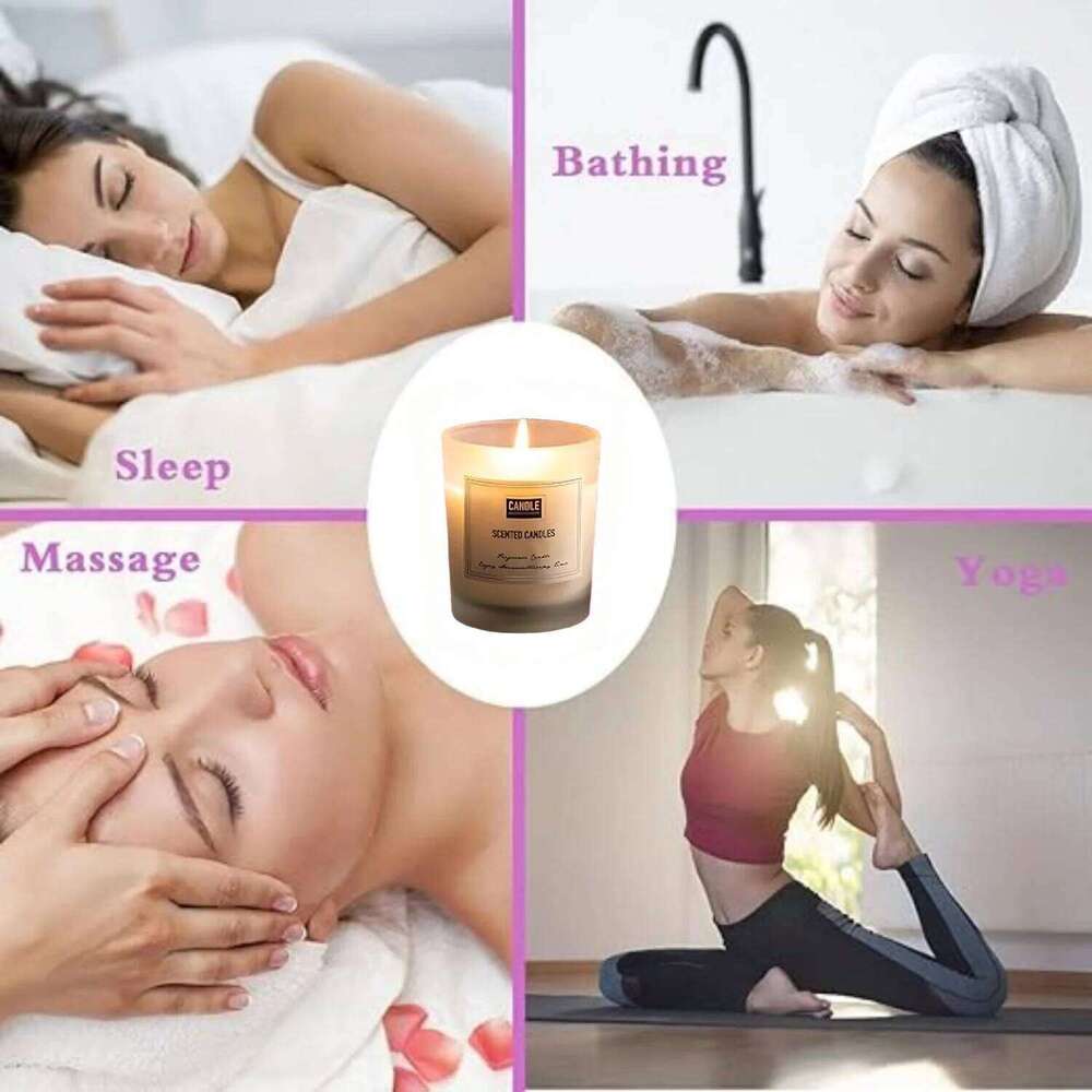 Polished smokeless fragrant glass cup plant wax, candles, scented jar candles W260304 W260305