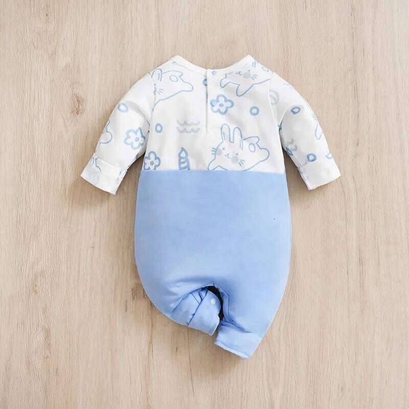 Autumn Long Sleeve Toddler Costume Onesie Newborn Baby Boy Girl Rabbit 0-18 Months Round Neck Soft Cartoon Bunny Romper Doodle Z260304