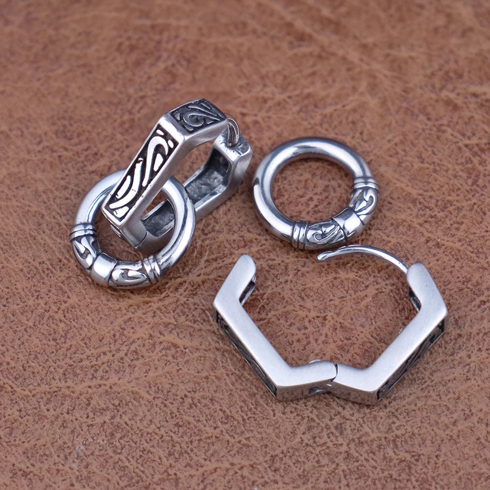 Stainless Steel Viking Drop Earrings Charm Nordic Geometric Norse Jewelry Gift for Men Women Adjustable Punk Unisex Ear Jewelry 260303