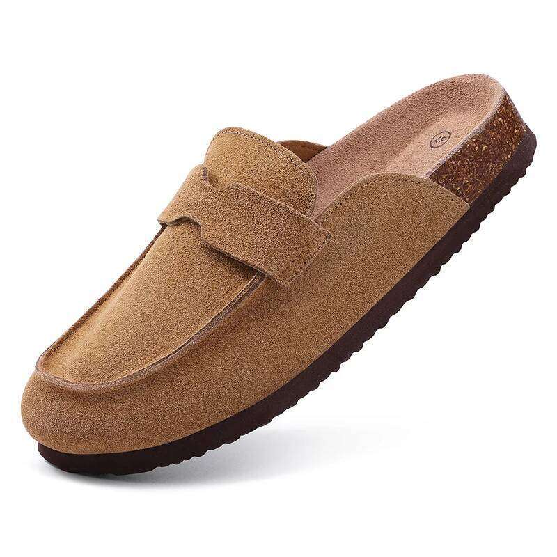 Kidmi New Women's Comfortable Cork Sole Genuine Cow Suede Clogs Indoor And Outdoor Potato Shoes Popular Beach Slippers
