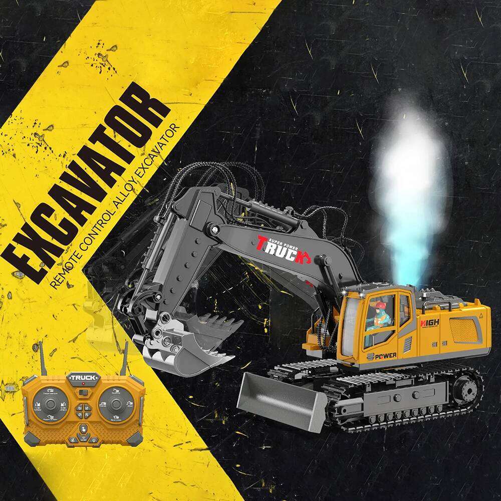 1/18 Truck Remote Control Car RC Excavator Simulation Alloy Electric 17CH Engineer Toy for Kids Boys Birthday Gift Z260304