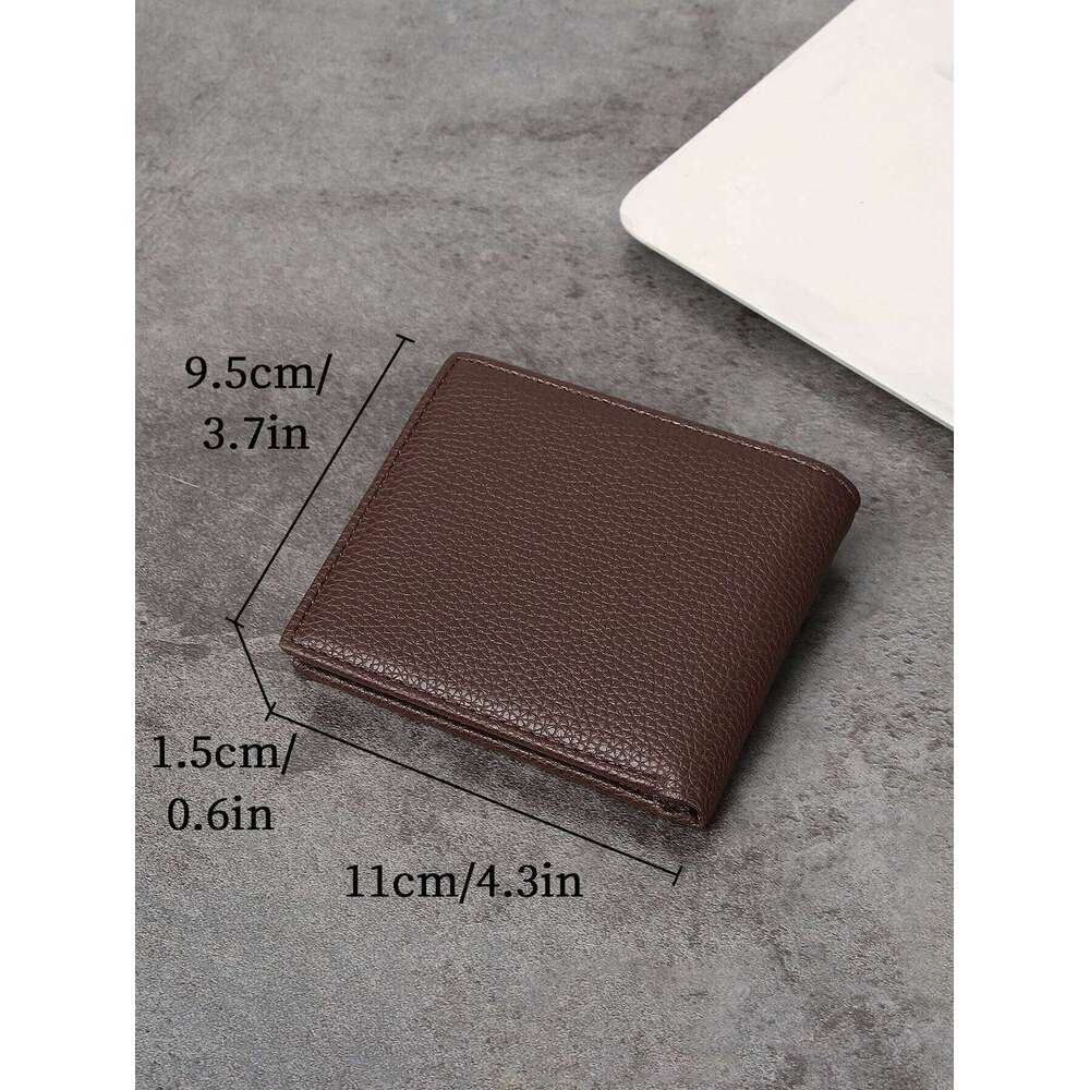"Men's Slim Minimalist Solid Color Short Wallet Business, Boss, and Young Professionals - Essential for Commute C260304
