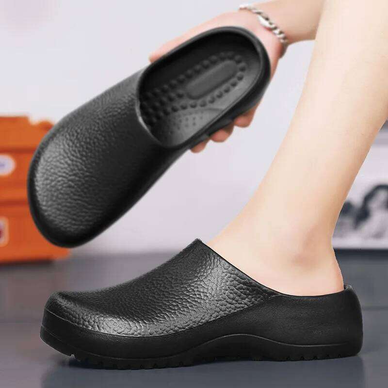 Kidmi New Men's Classic Work Clogs Non Slip Restaurant and Chef Men Waterproof Garden Shoes Fishing Shoe