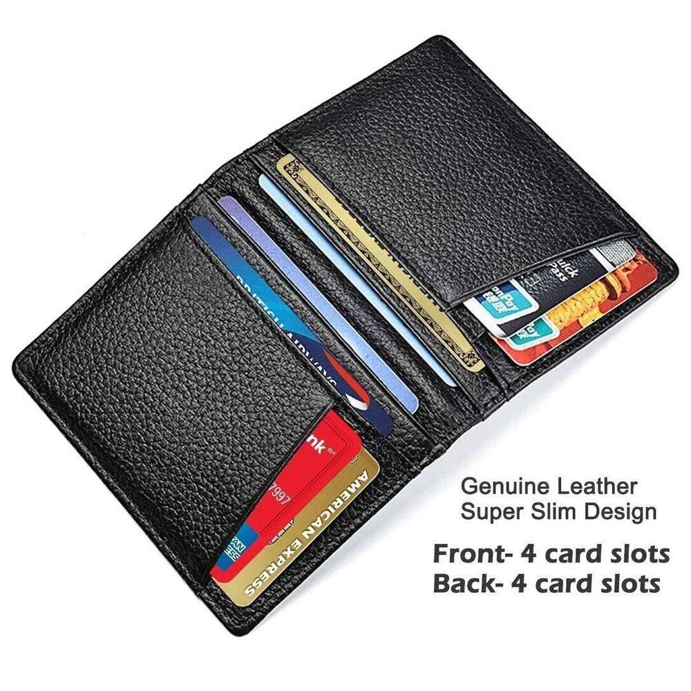 8 Slots Slim Genuine Leather Mini Credit Holder Wallets Purse Thin Small ID Card Holders Men Wallet C260304