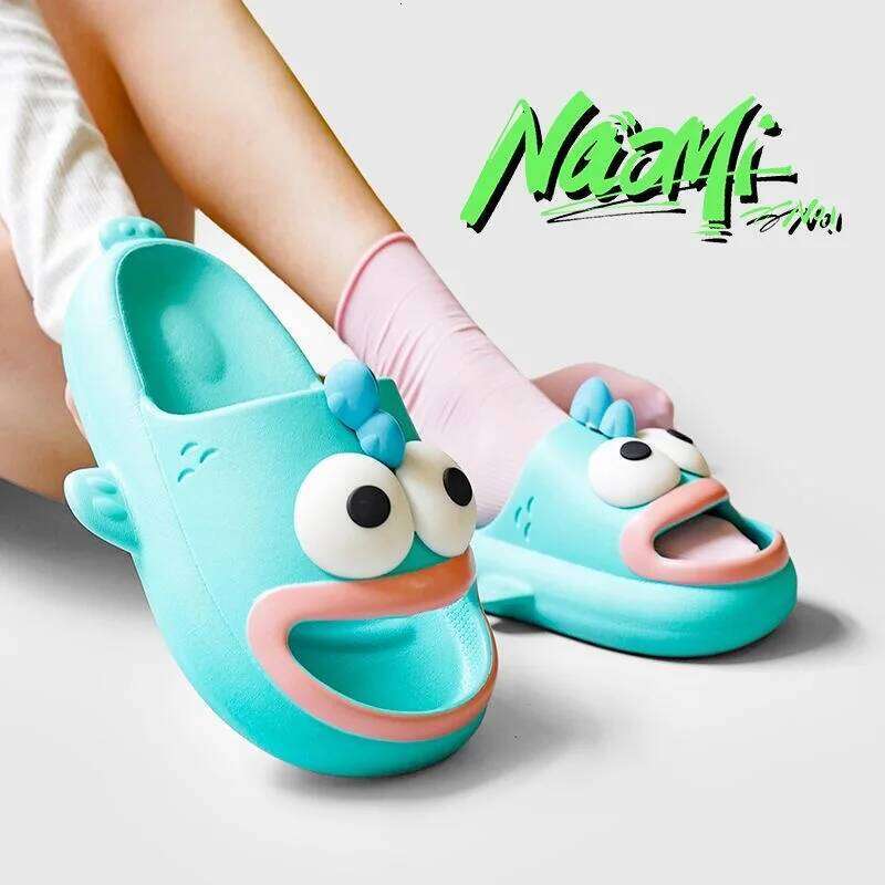 Funny Cartoon Indoor Bathroom Slippers For Women Men Summer House Shoes Soft EVA Anti-slip Couples Home Shower Beach Slides