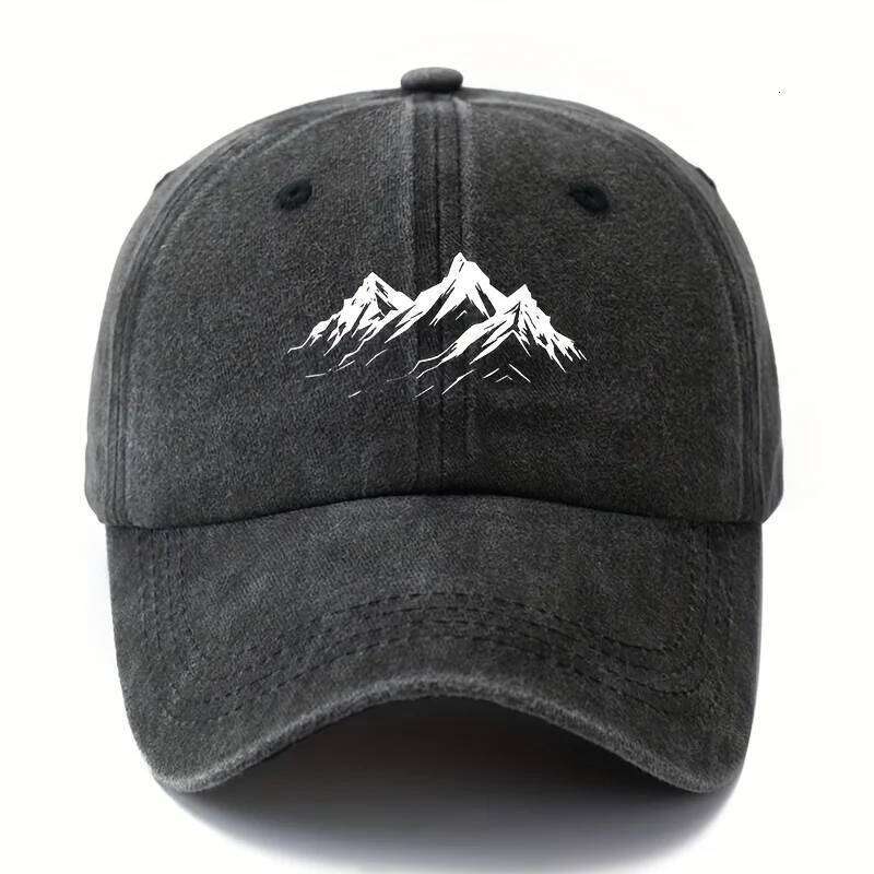 Men's printed mountain baseball cap classic style outdoor adventure sun protection lightweight duckbill cap, truck driver cap. Y260304