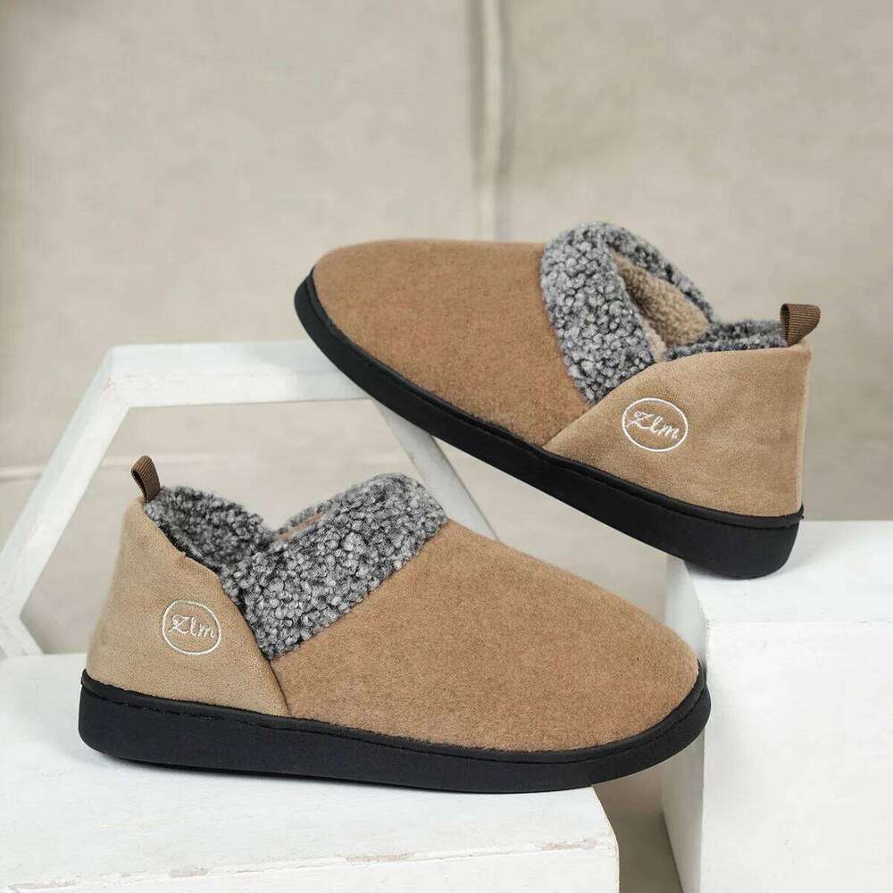 Kidmi Winter Fur Loafers Antiskid Outdoor Warm Cotton Soft Fleece Fuzzy Women Shoes Indoor Cozy House Slippers