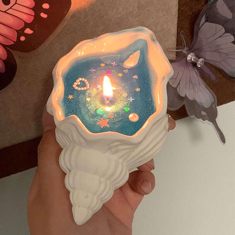 Conch Shell Scented Candle Creative Handmade Birthday Gift Bedroom Decoration High-end Long-lasting Home Fragrance W260305