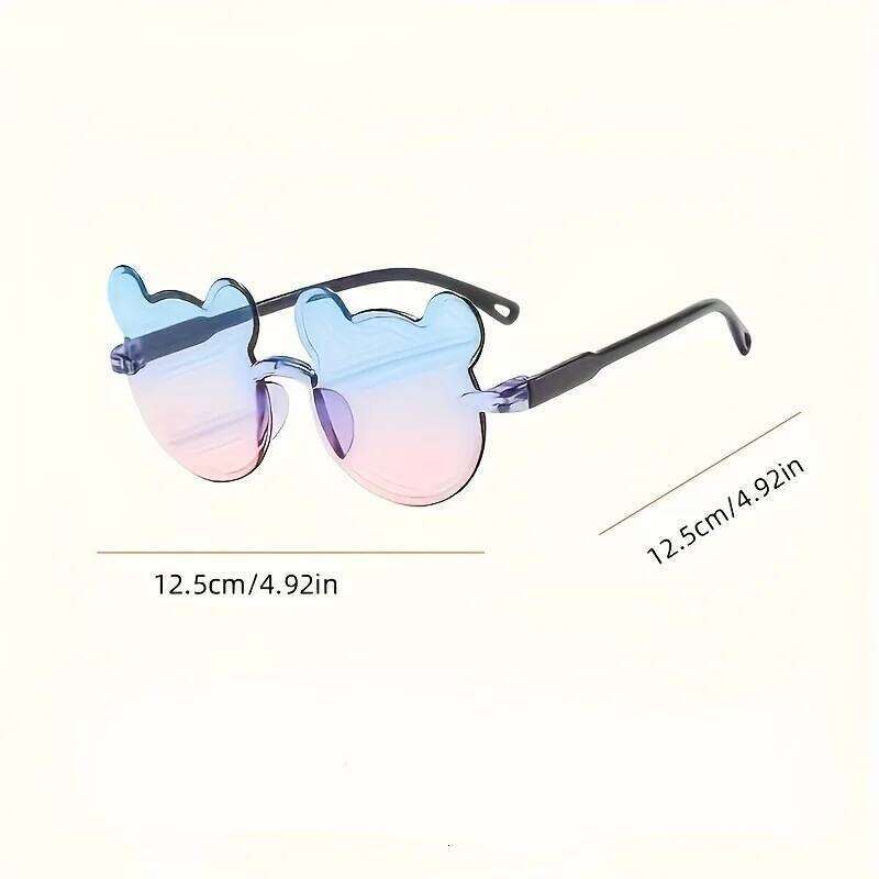 4pcs Cute Round Frame Bear Ear Shaped Fashion Glasses Perfect for Parties Birthday And Holiday Gifts Z260304