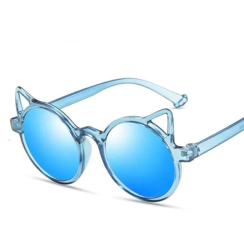 Fashion Cateye Children Cat Ear Shaped Brand Lovely Baby Sunglasses Ultraviolet-proof Round Eyeglass for Kid Z260305