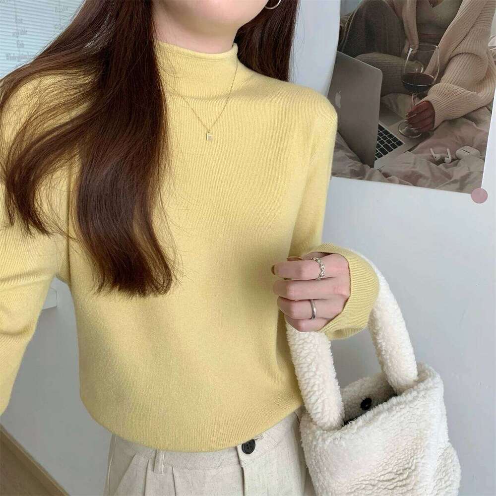 Fashion Solid Turtleneck Pullovers Women Autumn Winter 2025 Knitted Basic Primer Sweaters Soft Warm Pull Femme Jumper XJ260305