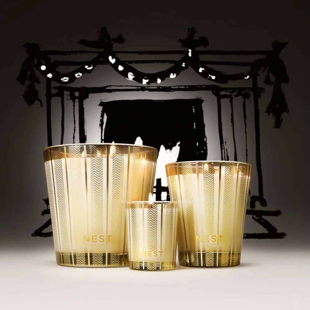 Scented 3-Wick Winter Chai 21.2 oz Long-Burning 100 Hours Reusable Glass Vessel Aromatherapy Candle W260304 W260305