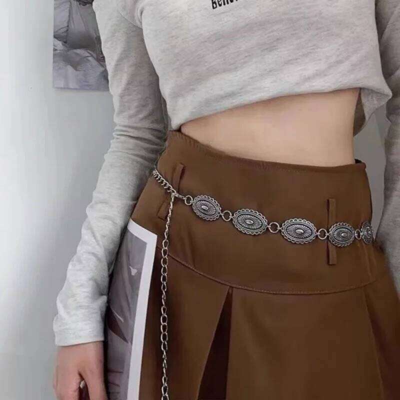 Ethnic Style Waist Accessories Bohemia Versatile Belt Women's Dress High-end Waistband Retro Metal Star Sun Belly Chain S260304