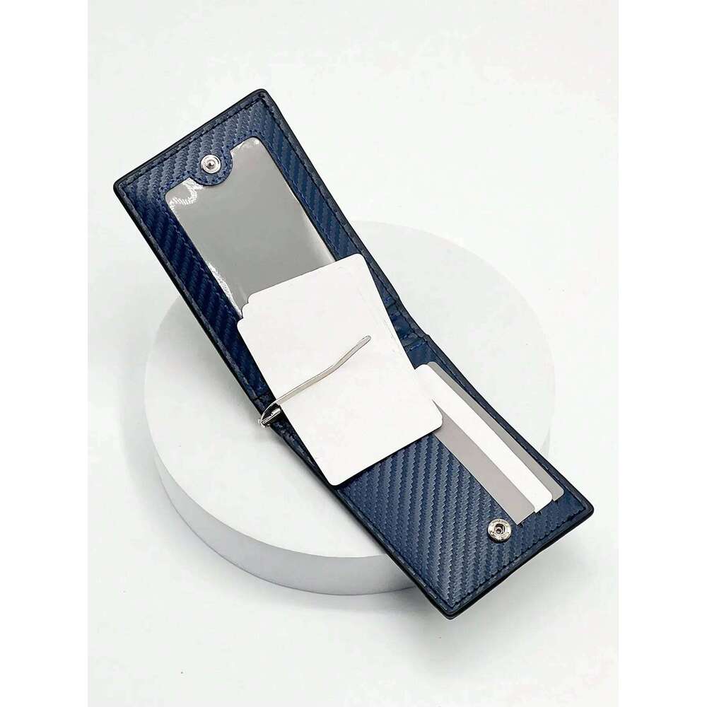 Rfid Carbon Fiber Leather Men Airtag Wallets Credit Holder for Air Tag Purse Black Luxury Minimalist Card Wallet C260304