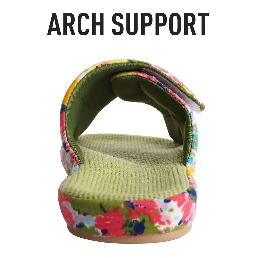 Kidmi Autumn Women House Fashion Printing Indoor Arch Support Antiskid Slippers Breathable Waffle Cotton Shoes