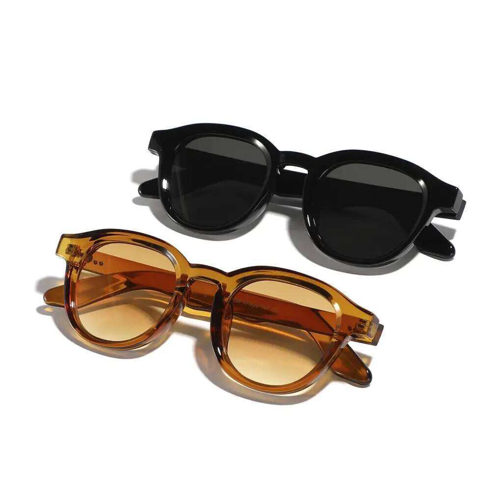Fashion UV Protection Round Sunglasses Beach/Travel/Streetwear Vintage Shades Clear Lens Glasses for Women & Men Z260304