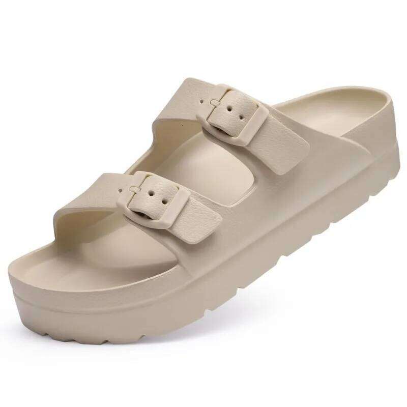 Kidmi Summer for Women Platform Sandals with Arch Support New Adjustable Buckle Beach Slippers Casual Foam Lady Slides