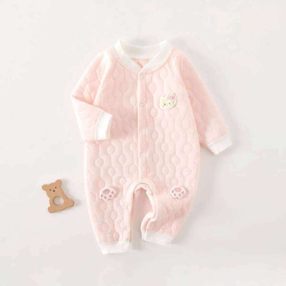 6-18 Month Baby Girl Soft Cute Bodysuit Newborns Boy Spring Autumn Warm Cotton Jumpsuit Infant Skin-firendly Comfortable Romper Z260304