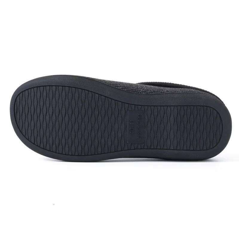 Kidmi Winter Casual with Memory Foam Indoor Slides Rubber Soled Flat Cotton Shoes Warm Plush Men's House Slippers