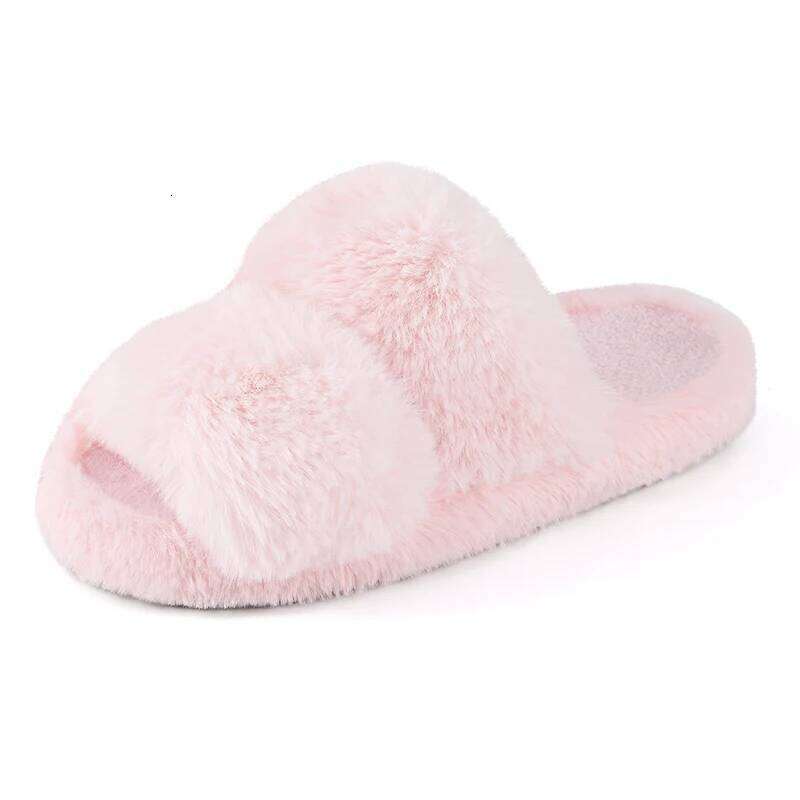 Kidmi PoP Classic Fuzzy Fluffy Winter Women Indoor Short Plush House Slippers Antiskid Flat Lady Slipper