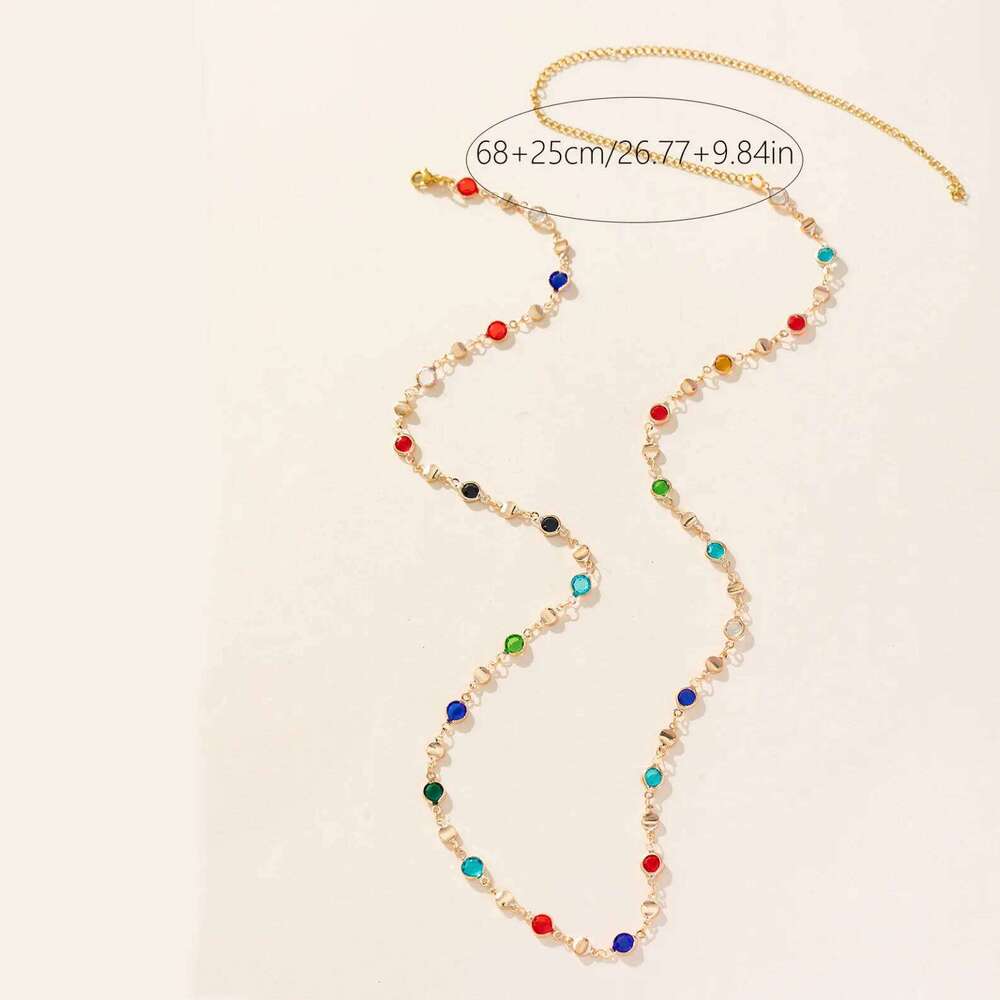 New Enamel Blue Evil Necklace Women's Stainless Steel Colorful Waist Chain Party Gift Wholesale S260304
