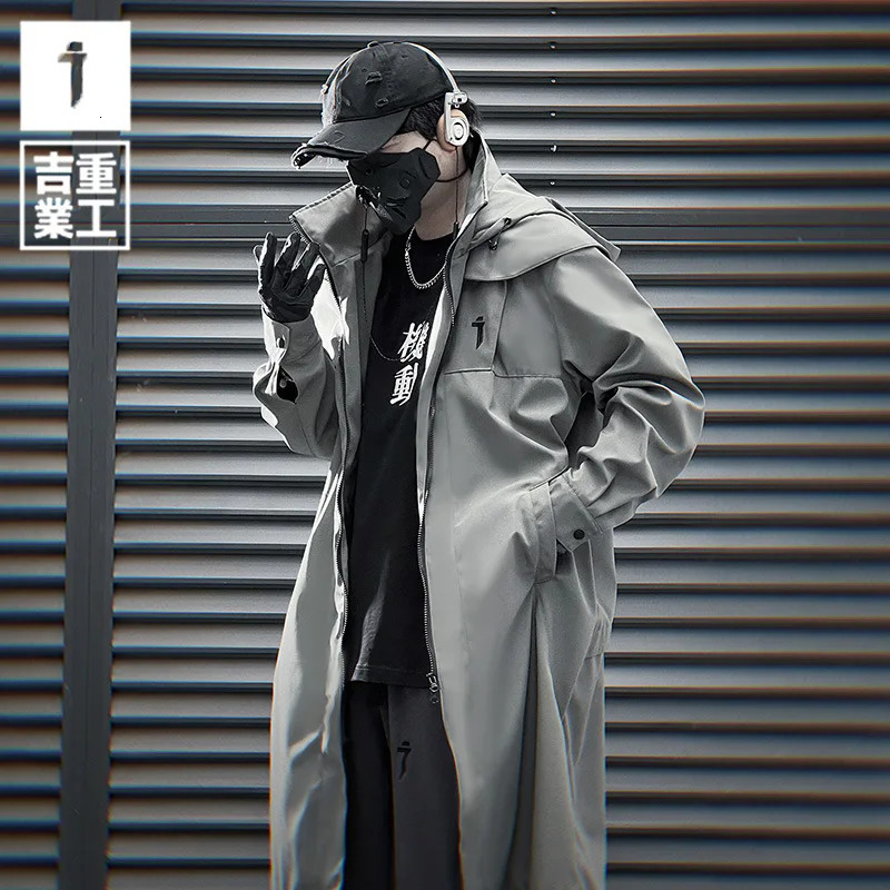 11 BYBBS DARK Men Tactical Trench Jacket Winter Long Coats Windbreaker Mens Loose Punk Functional Jackets Techwear 260302