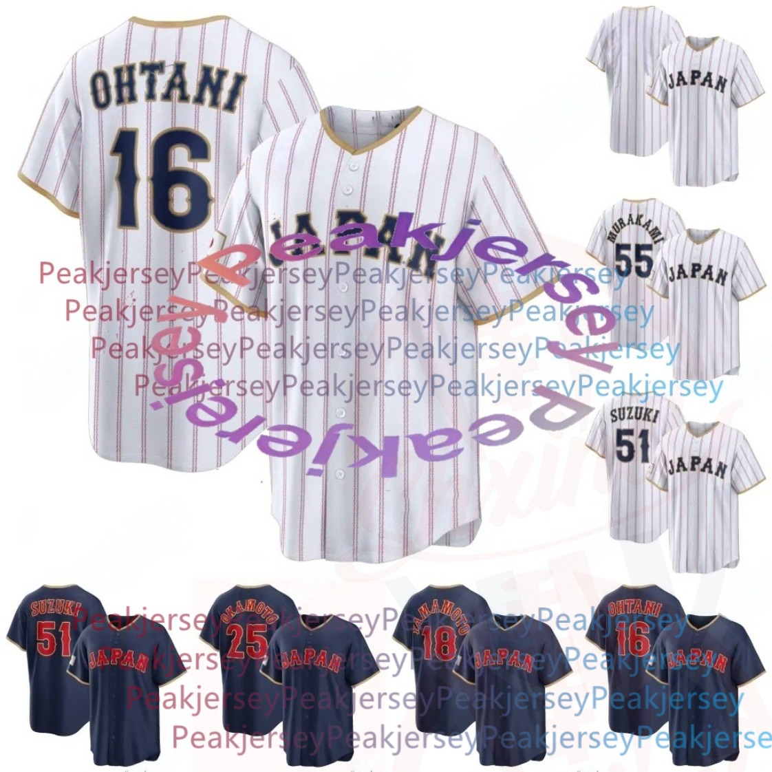 Personalized Custom World Baseball Classic Jersey 2026 WBC Shohei Ohtani Yamamoto Munetaka Murakami Masataka Yoshida Seiya Suzuki Yusei Kikuchi