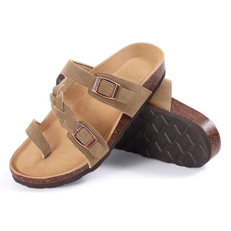 Kidmi Summer New Women's With Double Adjustable Buckle Casual Non-slip Comfortable Beach Slippers Outdoor Women Sandals