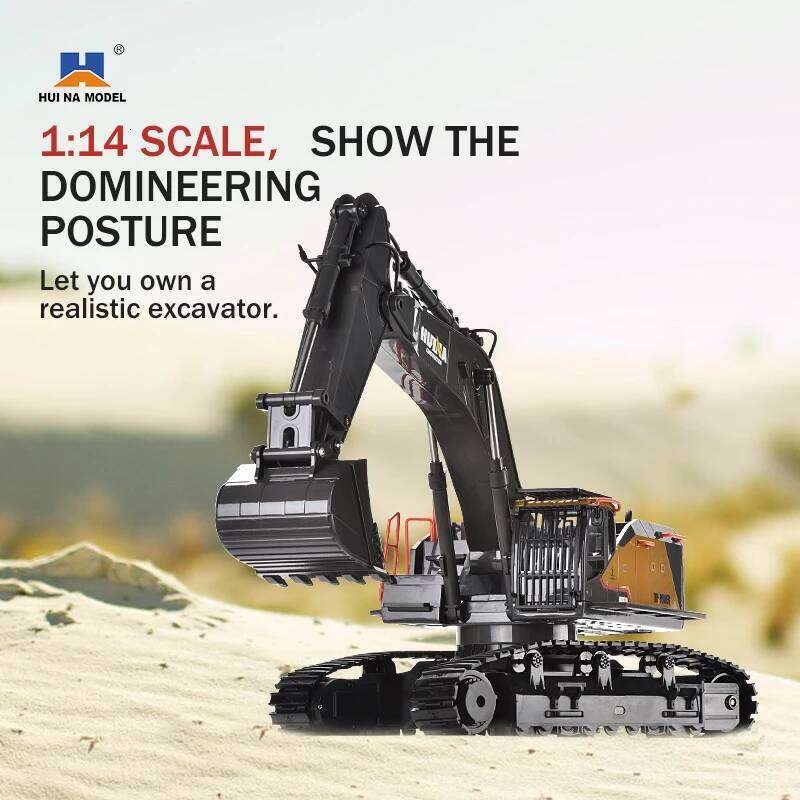 HUINA 1592 RC Excavator 1:14 Scale 22 Channels 2.4G Semi-Alloy Remote control Engineering Crawler Tractor Children's Gift Z260304
